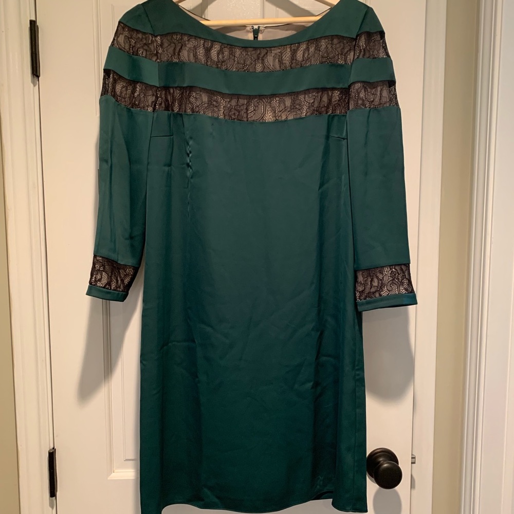 Green/black designer dress